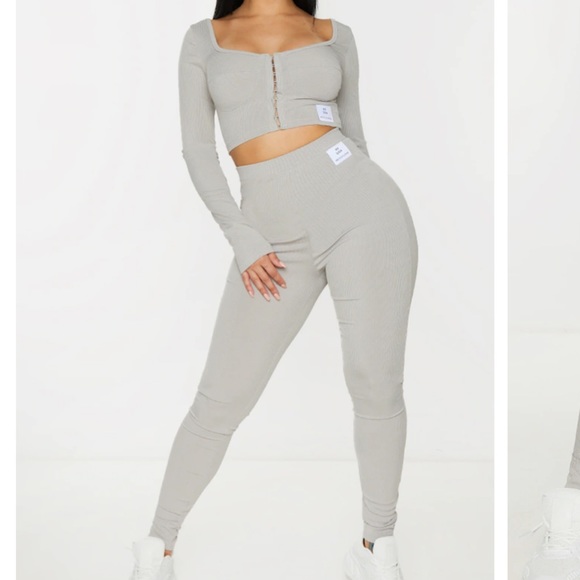 Ribbed Crop Top & leggings set - Picture 3 of 10